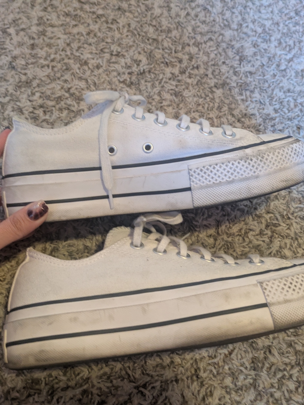 Classic Low-Top Platform White Converse Sneakers